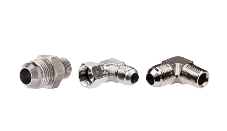 Raccords pour tubes SAE-J514 (JIC 37°) ; en acier inoxydable AISI 316