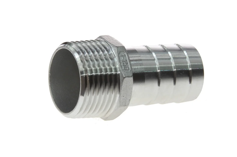 Embout pour tuyau avec filetage mâle BSPT, acier inoxydable, type VT123