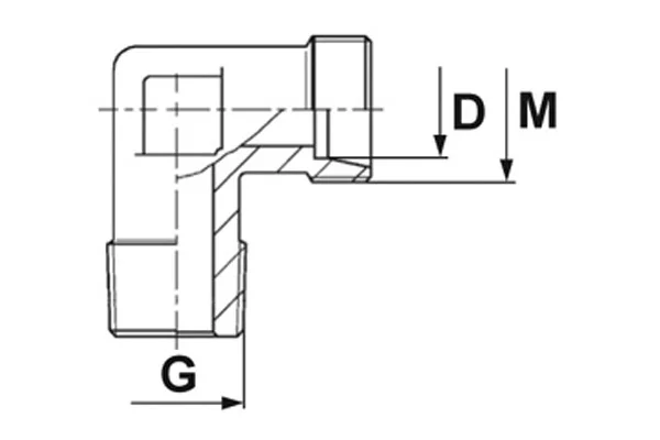 Raccord coudé WE-MT, acier inoxydable