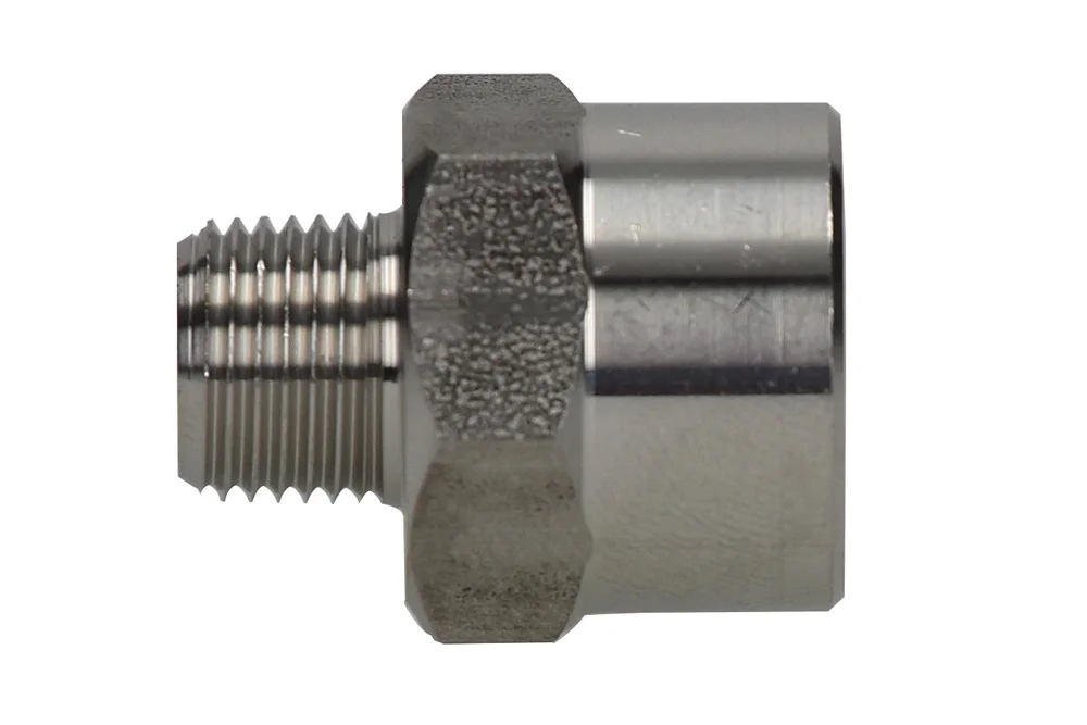 Adaptateur réducteur avec filetage mâle BSPT / femelle BSP, acier inoxydable, type 62040