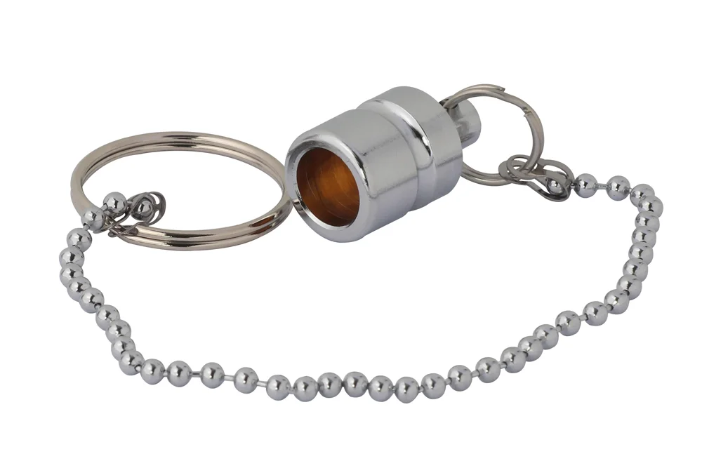 Bouchon de douille avec chaîne, laiton chromé