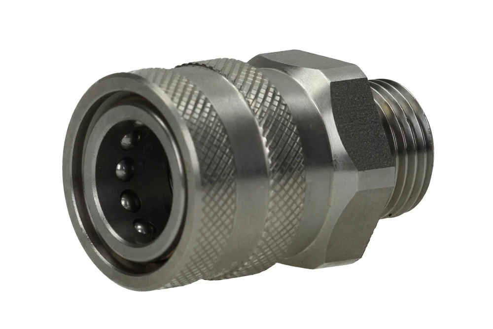Douille de raccord rapide pour eau DN11,8 à filetage mâle, acier inoxydable
