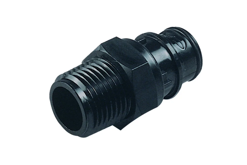 Bouchon de raccord rapide NPT avec filetage mâle NPT, polysulfone UV, série HFC DN 12,7
