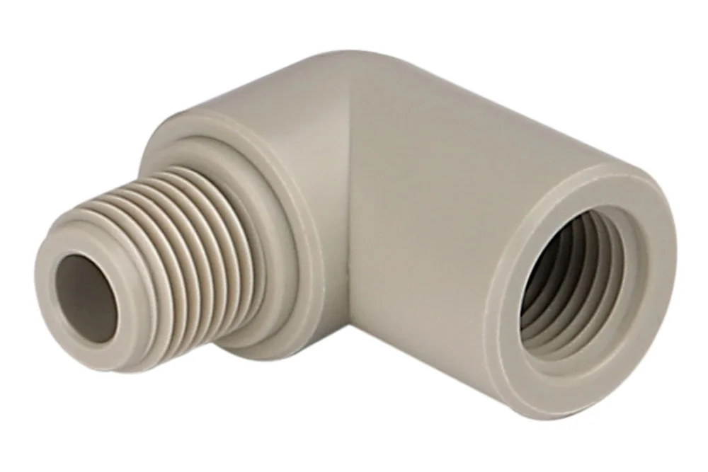 Raccord droit avec filetage BSP mâle/femelle, PVDF, série 3F