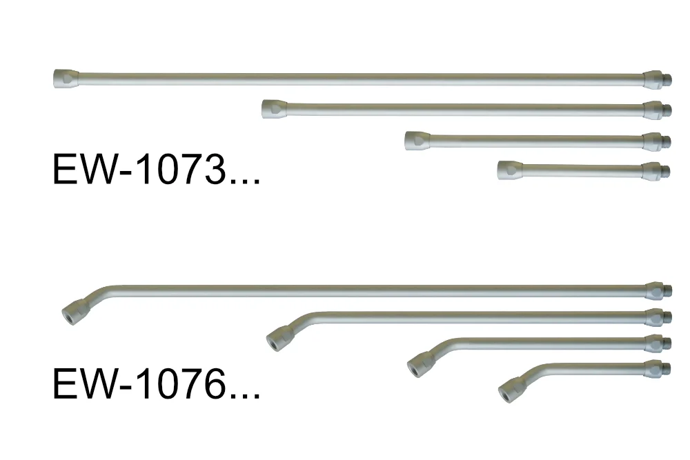 Tube rallonge, droit ou coudé, pour pistolet, sans buse, aluminium, série 107