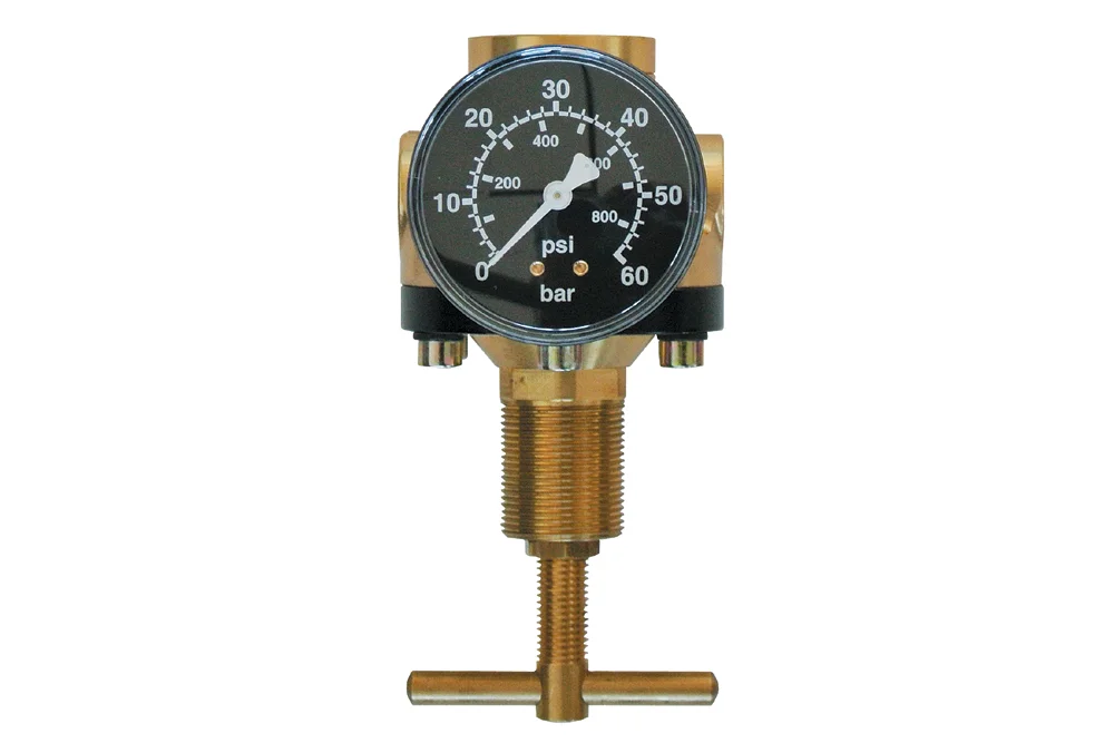 Détendeur d'air haute pression 60 bar, avec manomètre, taille DN12