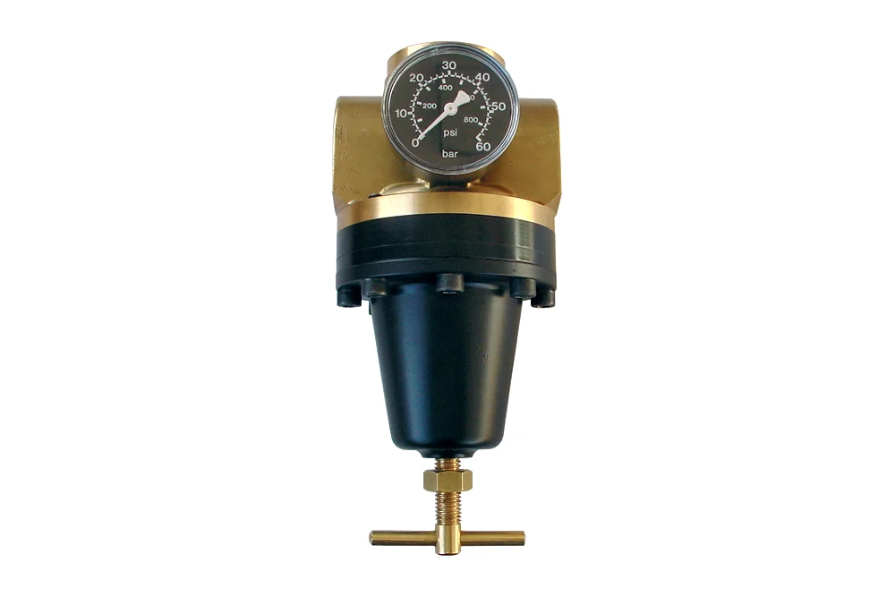 Réducteur de pression pour air comprimé haute pression 60 bar, avec manomètre, taille DN20