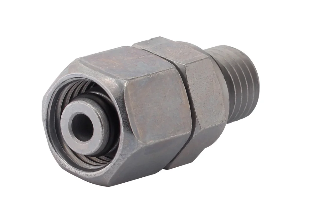 Raccord vissé réglable EVGEO-ME, acier au carbone, zinc-nickel