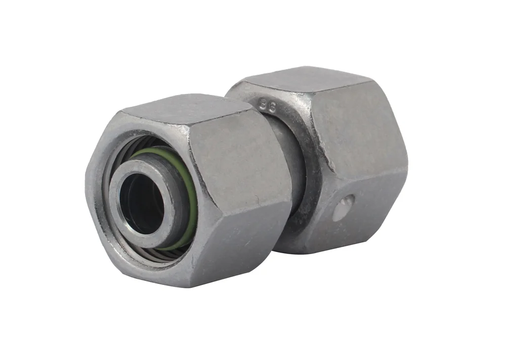 Raccord droit réglable SNV, acier au carbone, zinc-nickel