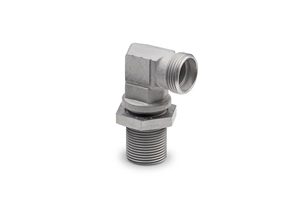 Raccord coudé traversée de cloison WSV, acier au carbone, zinc-nickel