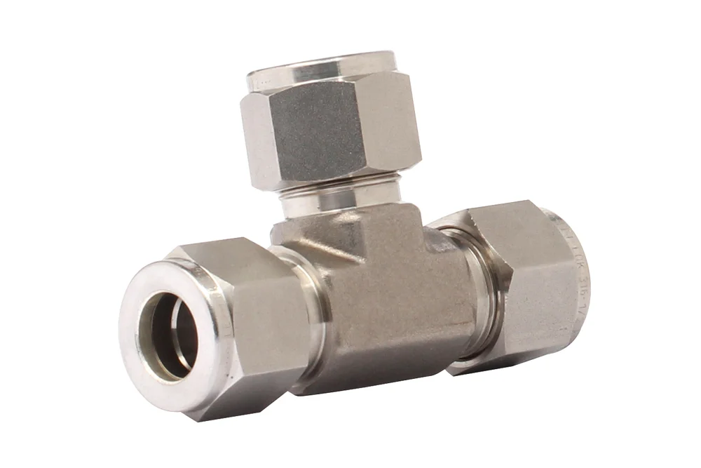 Raccord en T pour tube en pouces, acier inoxydable, C764L