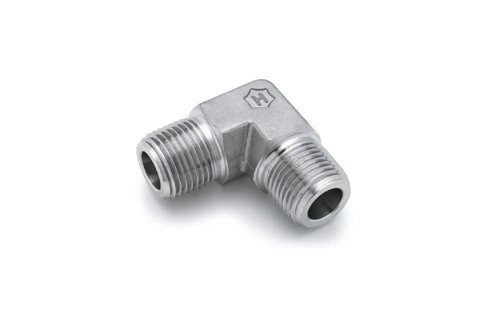 Coude 90° à filetage mâle NPT en acier inoxydable, 100HM