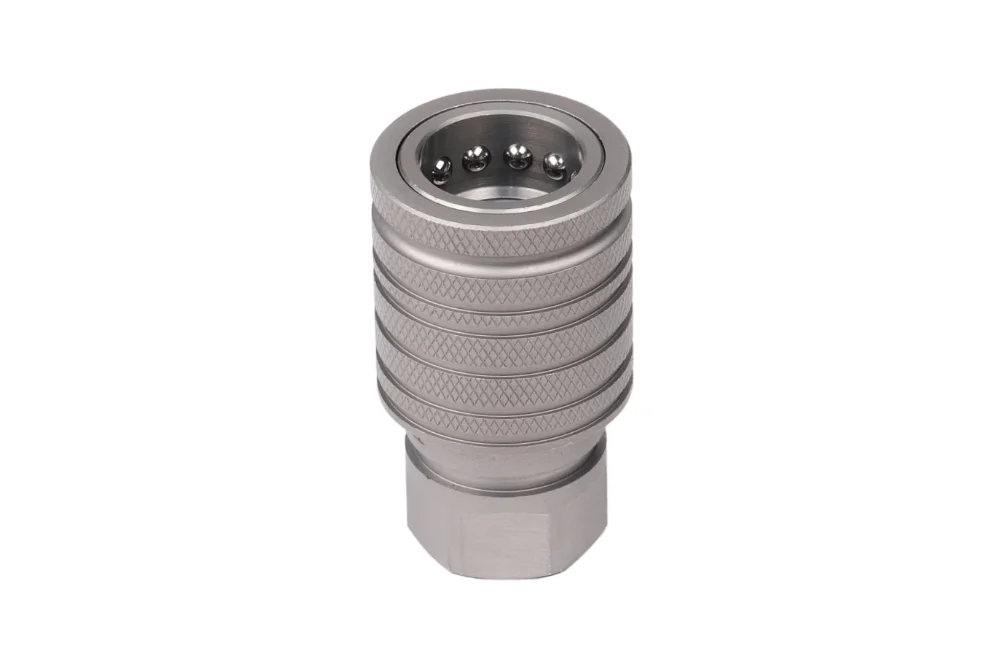 Douille de raccord rapide hydraulique ISO-A avec filetage femelle BSP et clapet, PUSH PULL, type IA