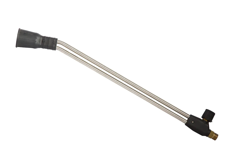 Lance double coudée avec bouton, entrée GZ M22x1.5, acier inoxydable