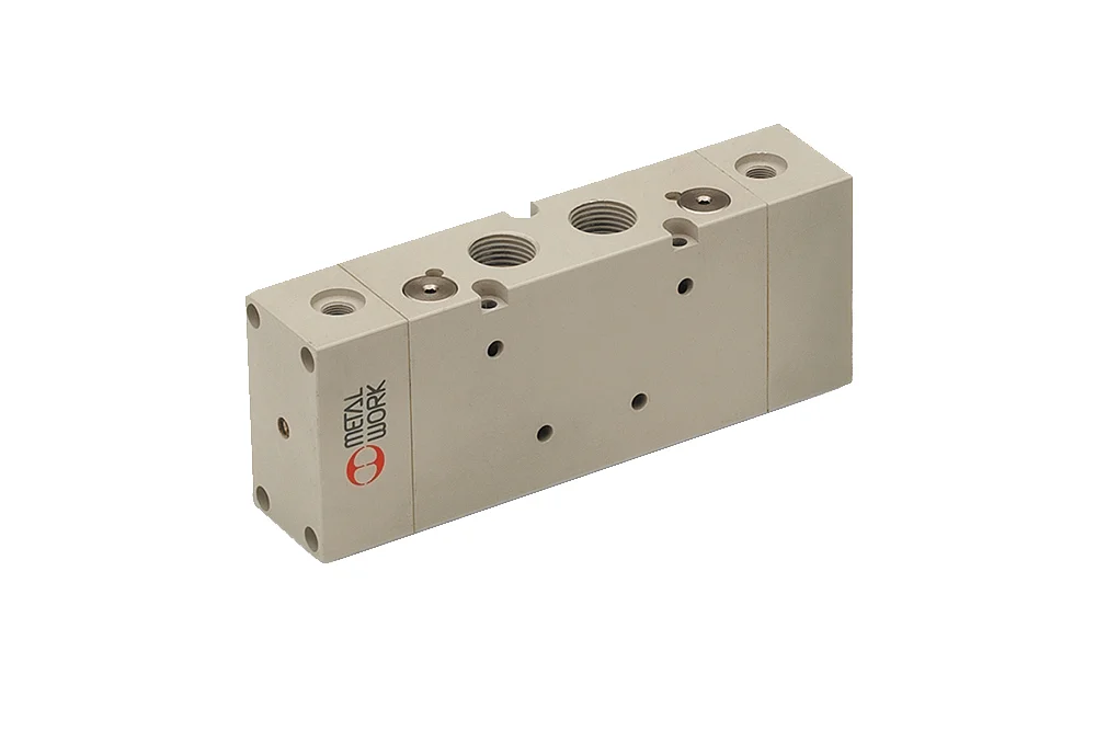 Distributeur pneumatique à commande pneumatique, monostable, 5/3, série 70