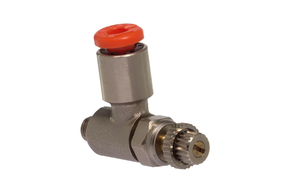 Limiteur de débit unidirectionnel pneumatique en laiton MRF NMV, pour distributeur, série COMPACT "N"