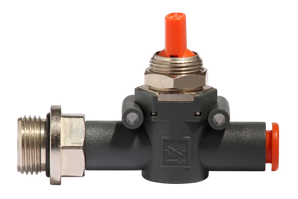 Vanne d'arrêt pneumatique avec purge V3V L (filetage - tube)