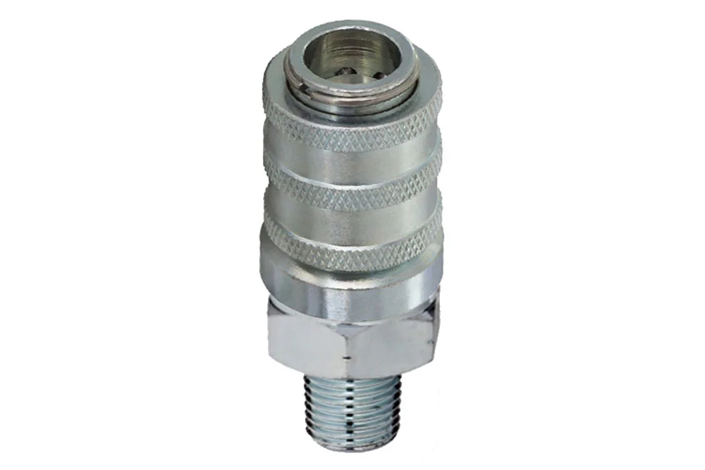 Douille avec clapet d'arrêt pour raccord rapide de diagnostic avec filetage extérieur NPT, ISO 15171-1