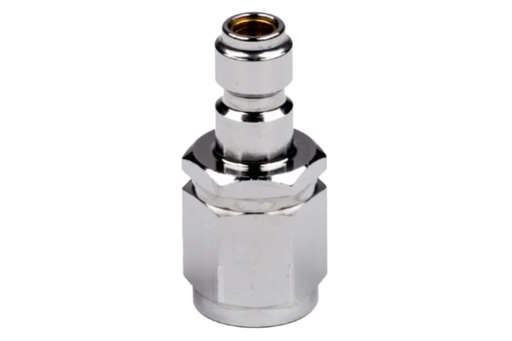 Connecteur rapide DN4.8 avec clapet, fileté, laiton chromé-nickelé, série 1100N