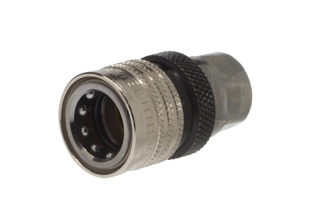 Raccord rapide hydraulique avec clapet et éliminateur, douille à filetage femelle BSP, TEMA STANDARD