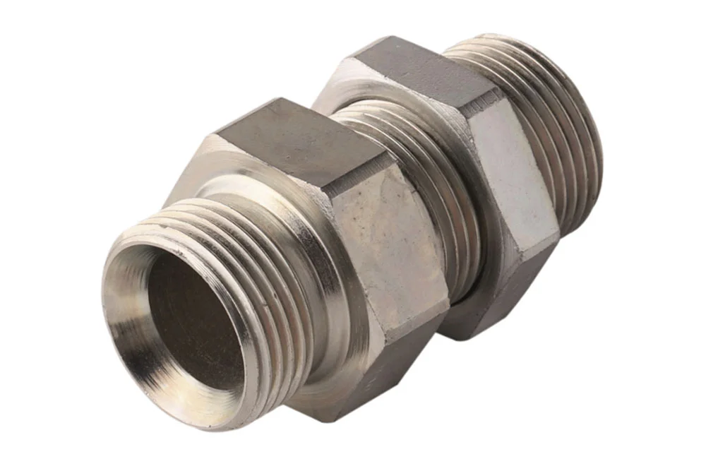 Adaptateur - raccord traversée hydraulique GZ BSP, avec écrou, acier au carbone zingué, type A107K.