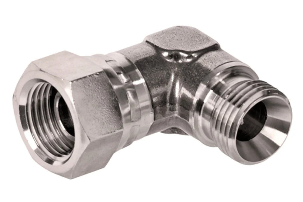 Adaptateur 90°, compact, mâle BSP / femelle BSP, acier inoxydable, type A114C