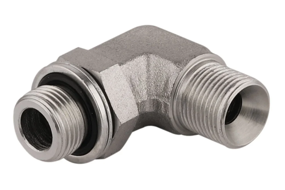 Adaptateur - coude 90° filetage mâle BSP/filetage mâle BSP orientable, acier au carbone, type A116N