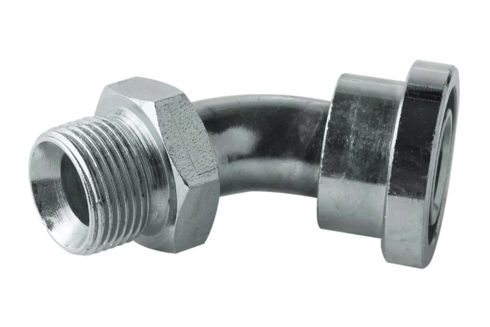 Adaptateur 45° avec GZ BSP/bride SAE 6000, acier au carbone, type A123