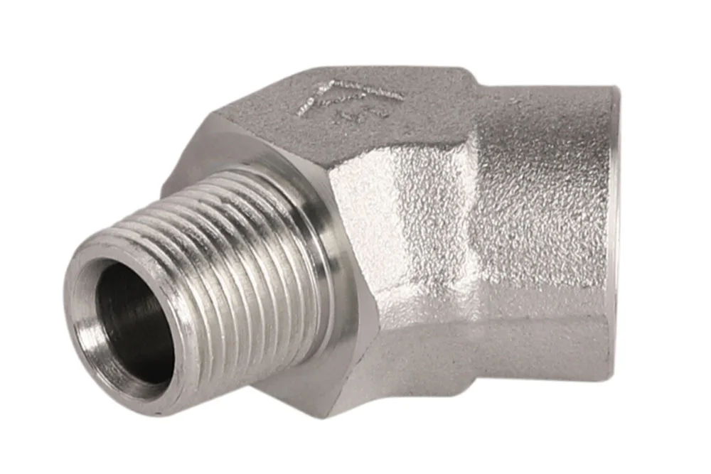 Adaptateur - coude 45° avec GZ / GW NPT, acier au carbone, type A304