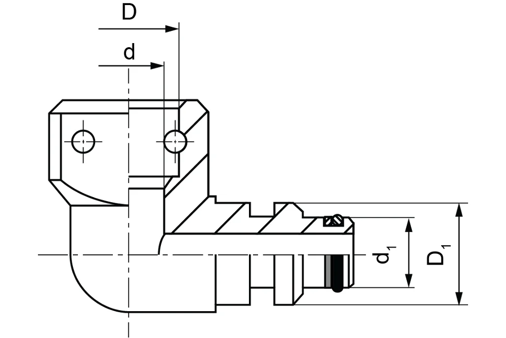 Coude à douille STECKO, acier automatique
