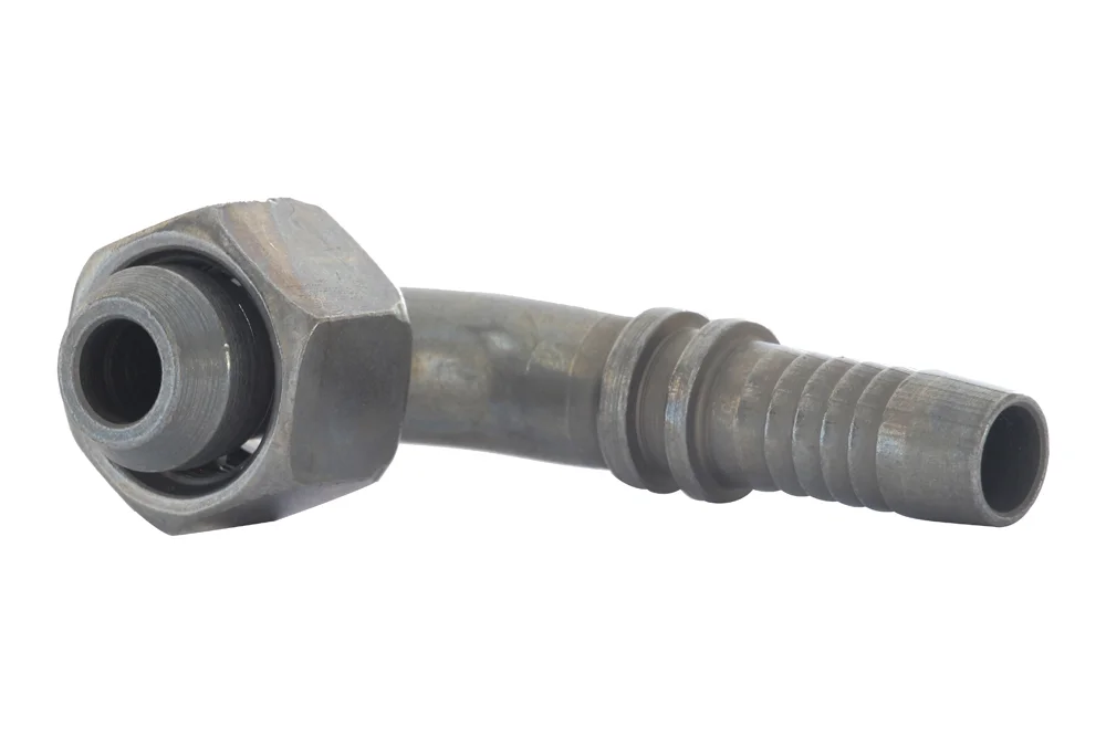 Embout hydraulique DKR 90°, type ZBW210, acier au carbone, zinc-nickel