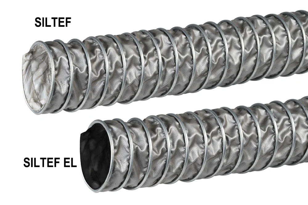 Flexible d’aspiration pour transfert de vapeurs chimiquement agressives jusqu’à 250°C GRIPFLEX SILTEF, GRIPFLEX SILTEF EL