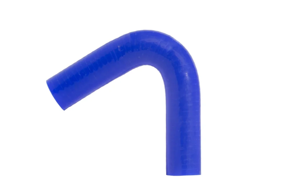 Coude silicone 135° renforcé polyester, E135, bleu