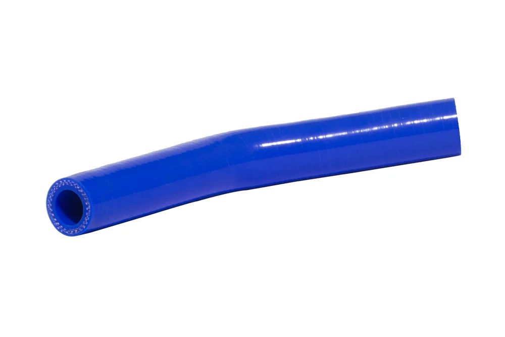 Coude silicone 45° renforcé polyester, E45, bleu