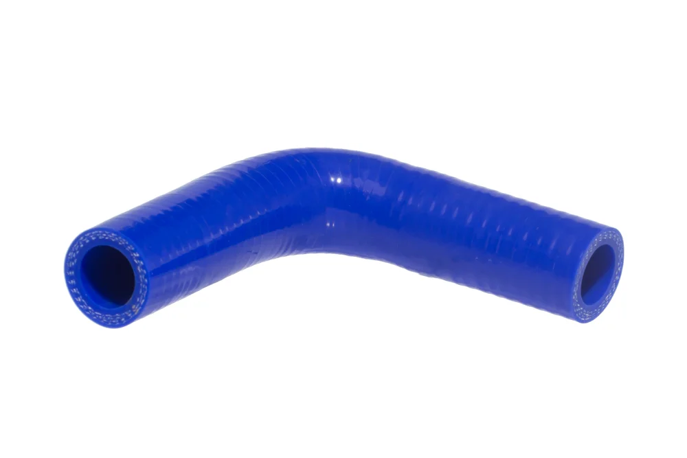 Coude silicone 90° renforcé polyester, E90, bleu